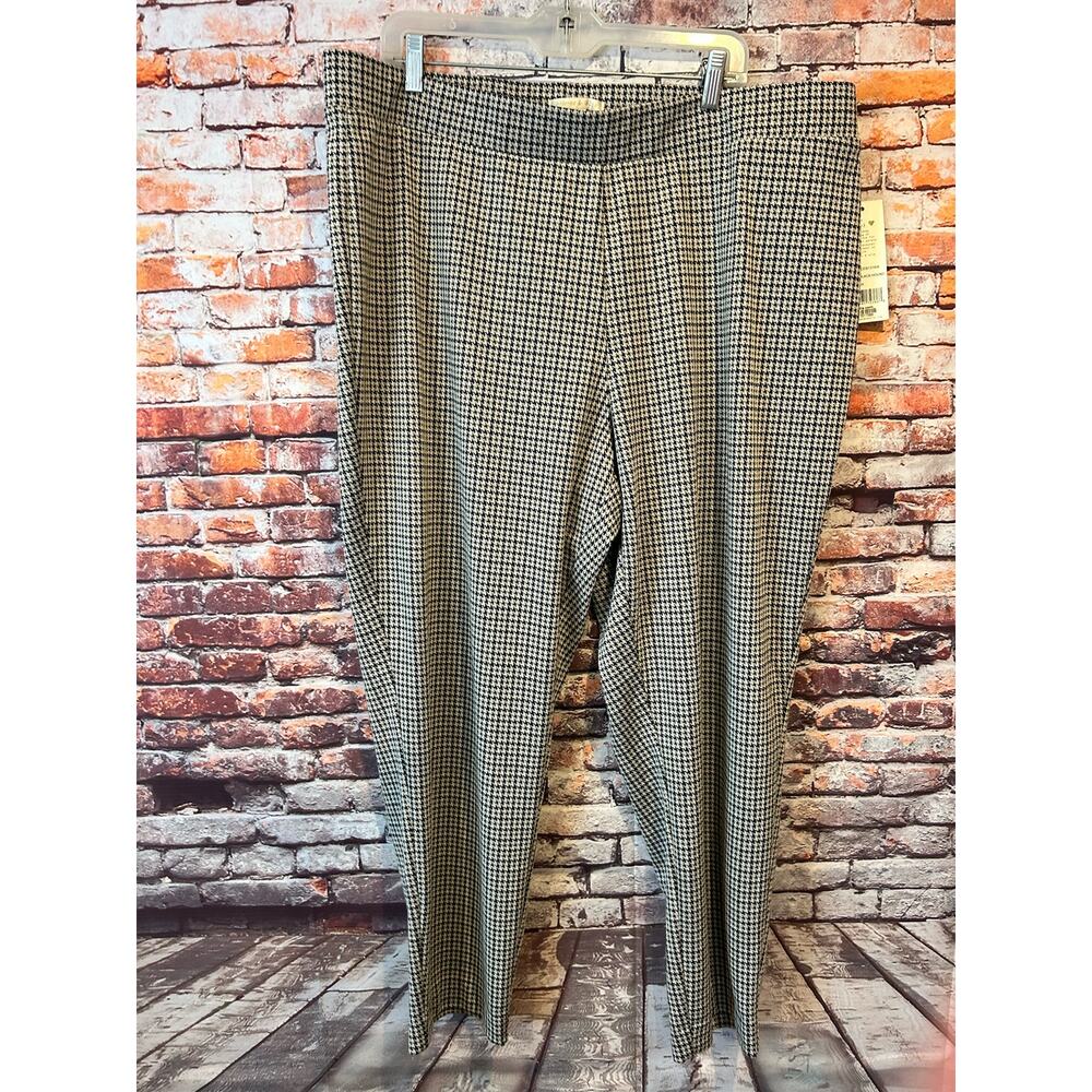 NEW cooper & ella skinny dress cropped pants black hound brown women's size 3x